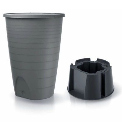 Tanque de agua de lluvia con base HydroMoby Peruno Set, 260L, Gris - Tanques de agua de lluvia